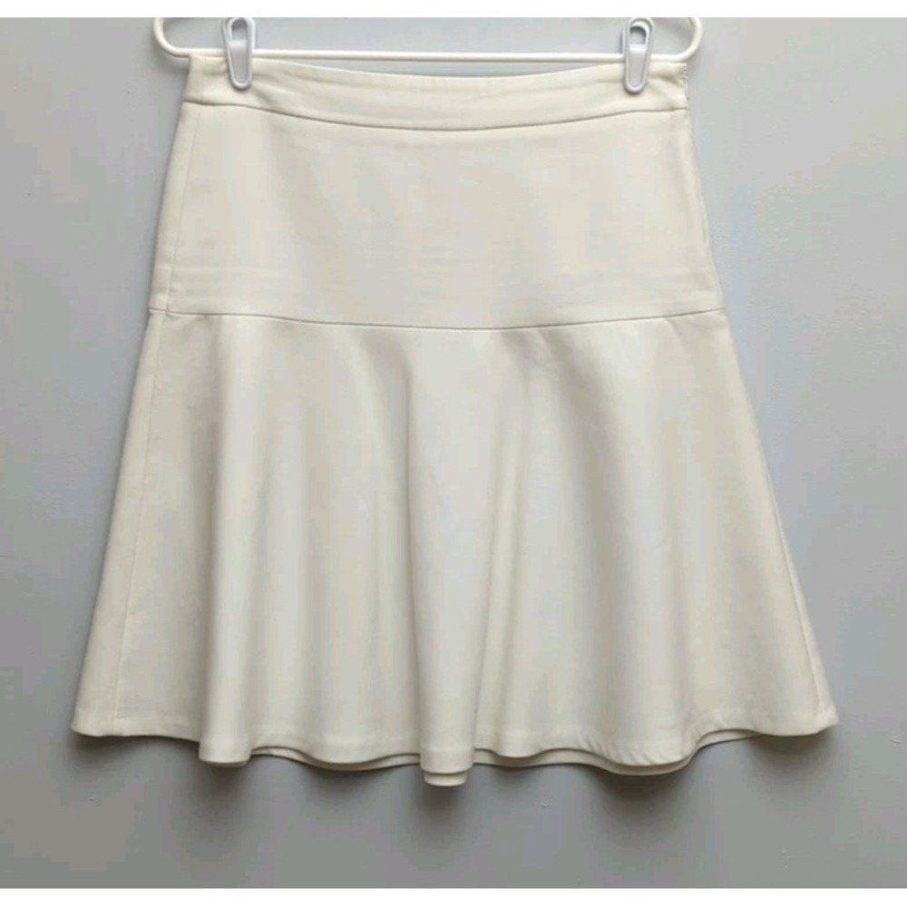 D5 ZARA Womens Knit‎ Ivory Flared Skirt Sz 6